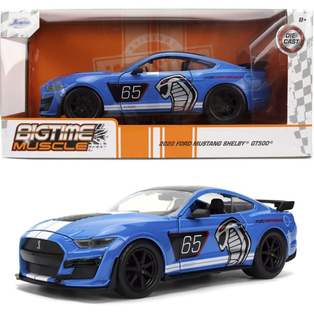 Big Time Muscle - 1:24 2020 Mustang Shelby GT 500 Glossy Blue Die-Cast Car